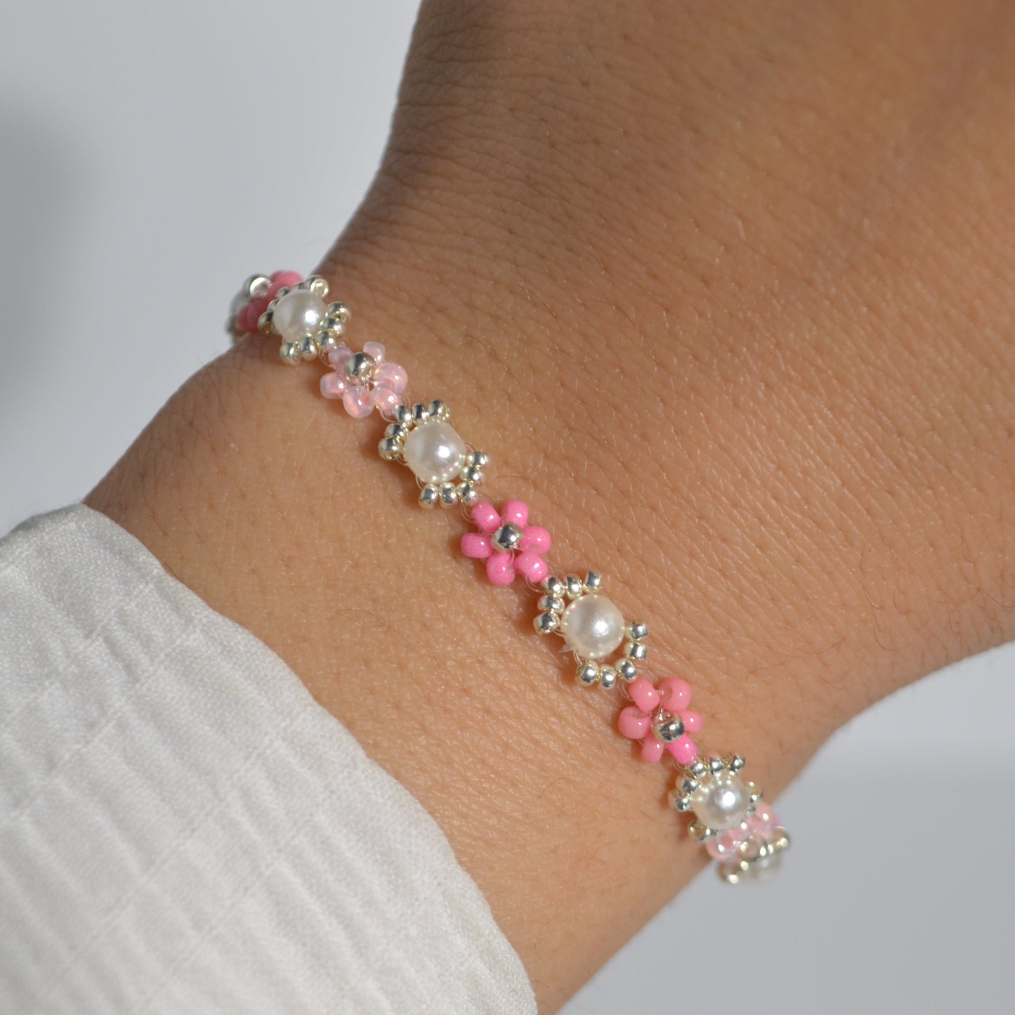 Pearl Pink Beaded Bracelet