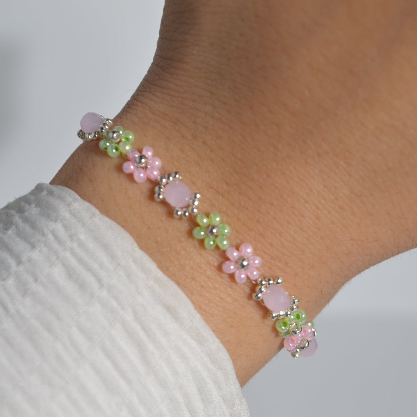 Pink Ivy Beaded Bracelet