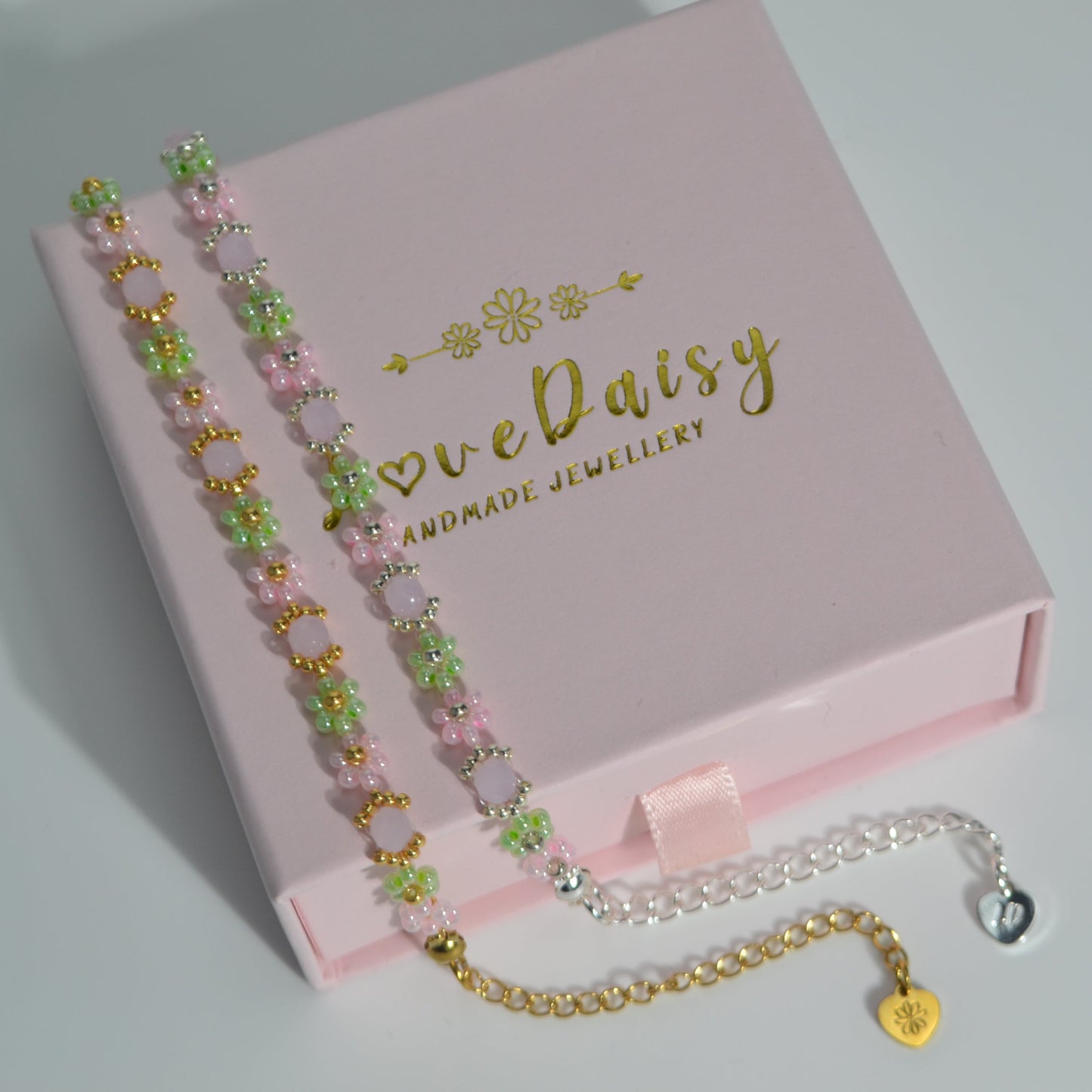 Pink Ivy Beaded Bracelet
