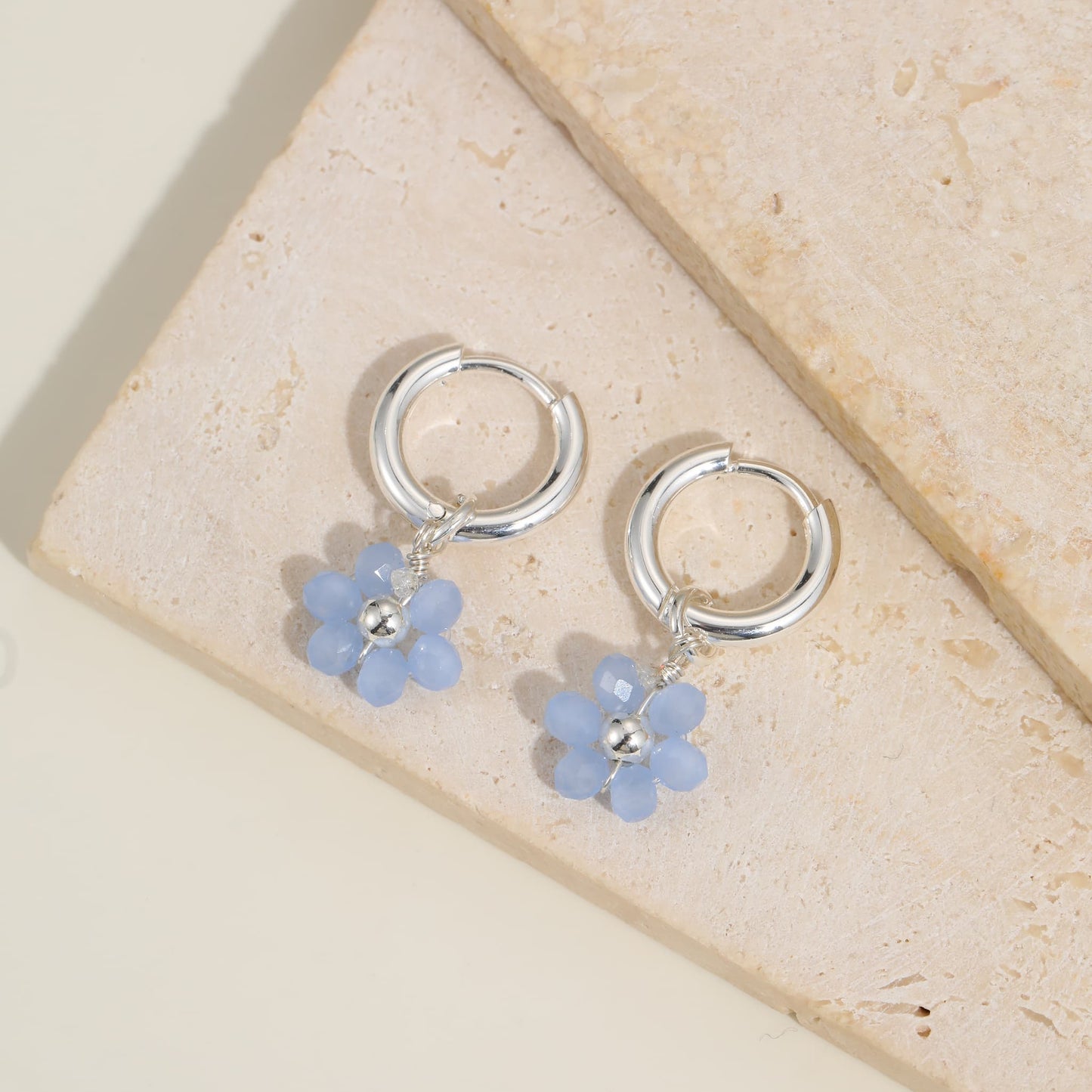 Daisy Drop Hoop Earrings