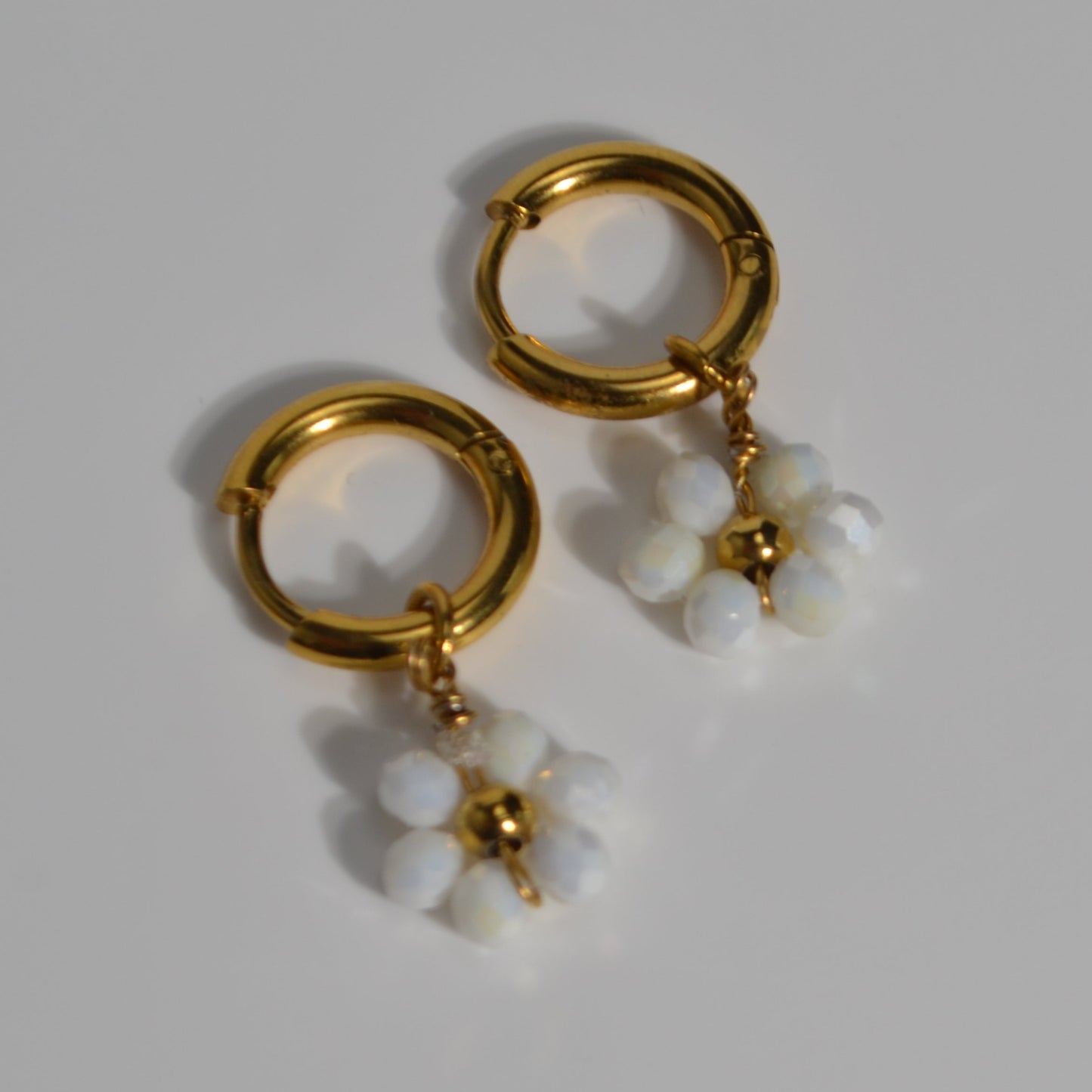 Daisy Drop Hoop Earrings