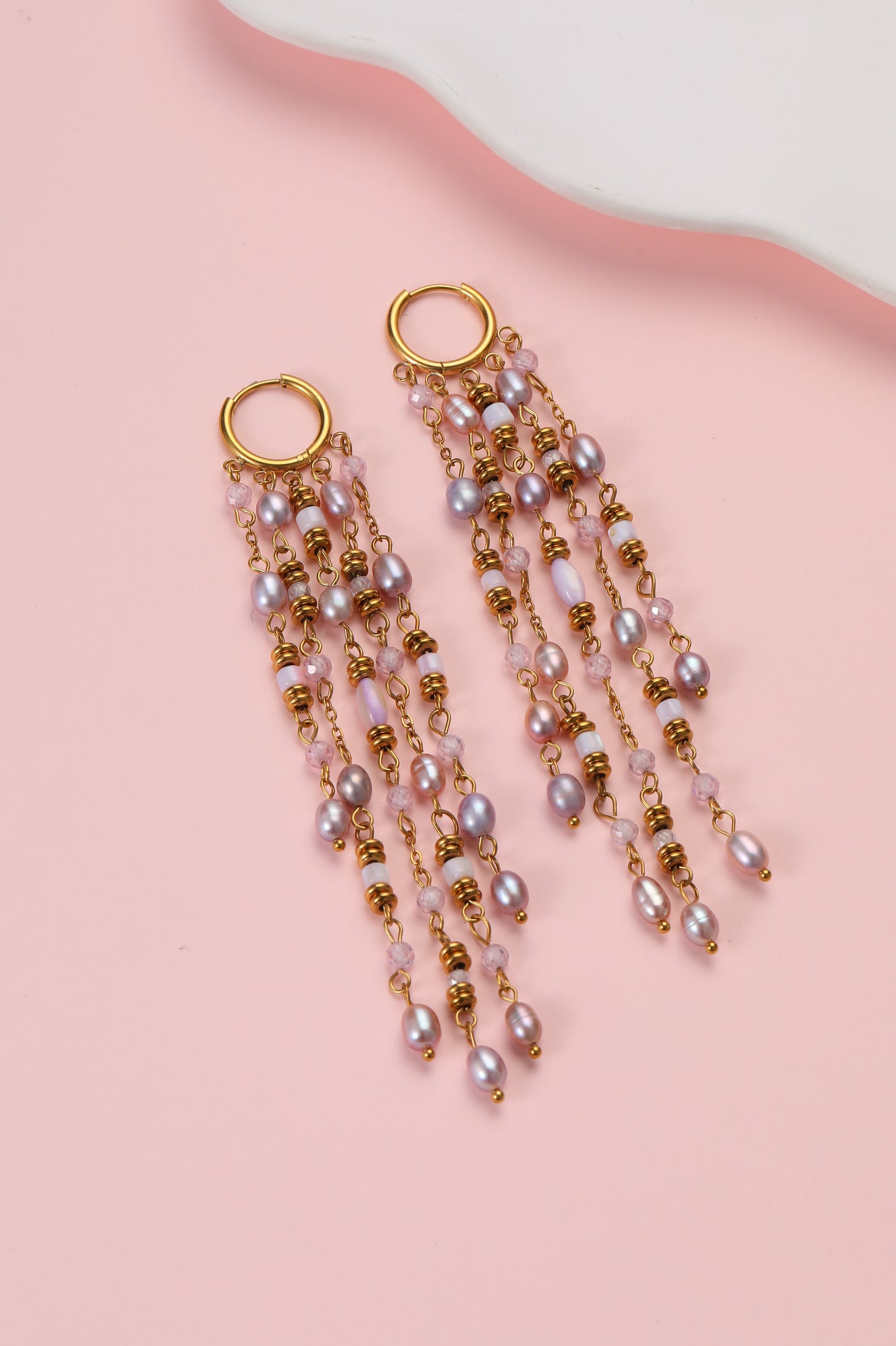 Kefalonia Drape Pearl Earrings