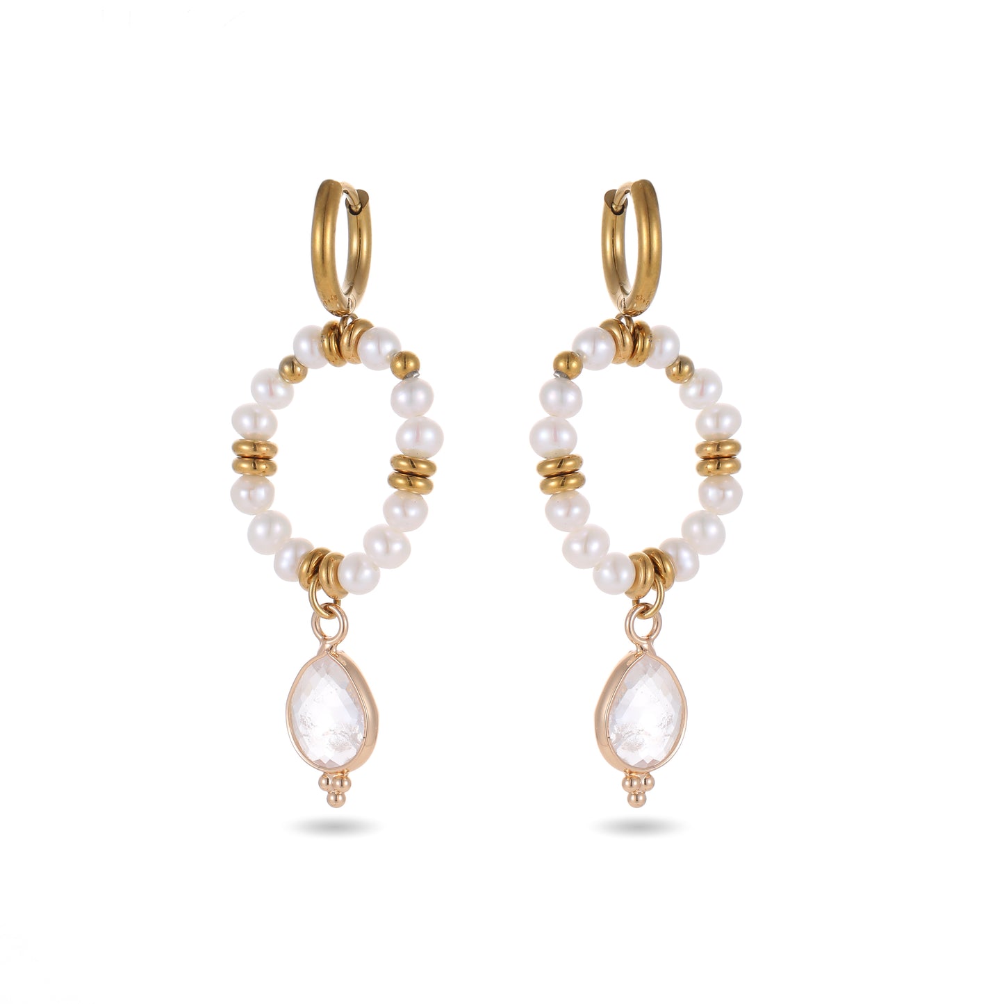 Cove Halo Pearl Earrings