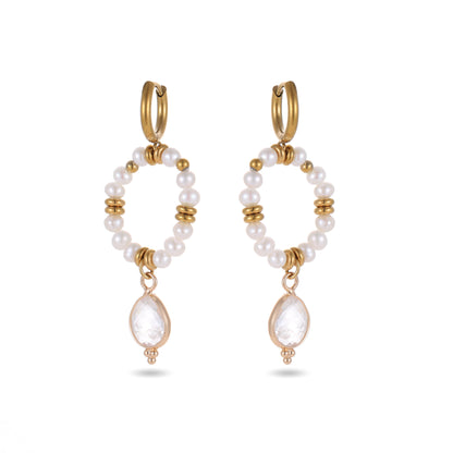 Cove Halo Pearl Earrings