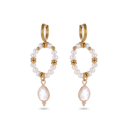 Cove Halo Pearl Earrings