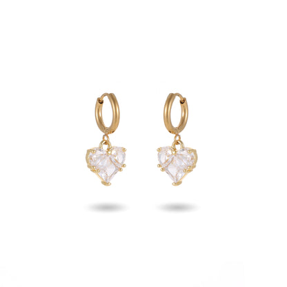 Moonlight Heart Huggy Earrings