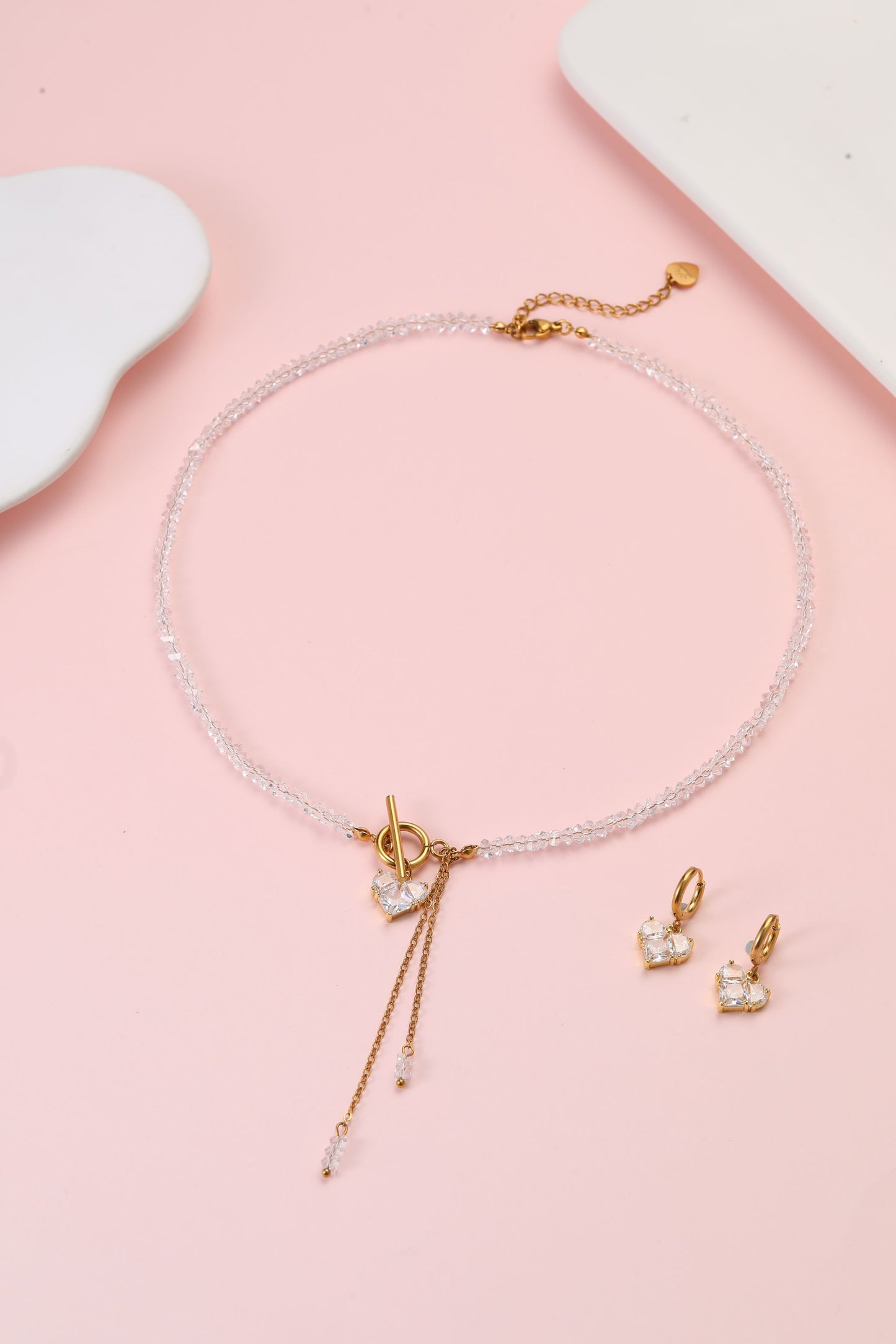Moonlight Heart Lariat Necklace