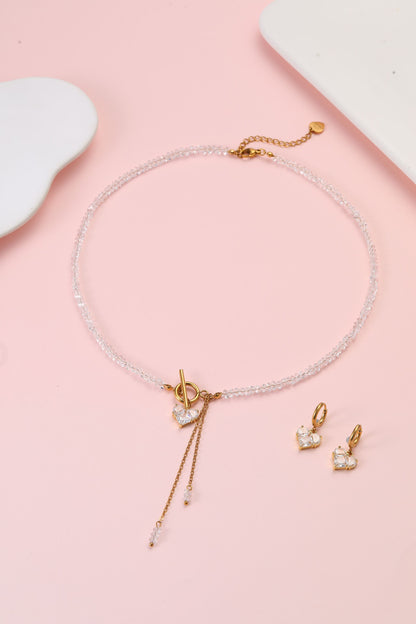 Moonlight Heart Lariat Necklace