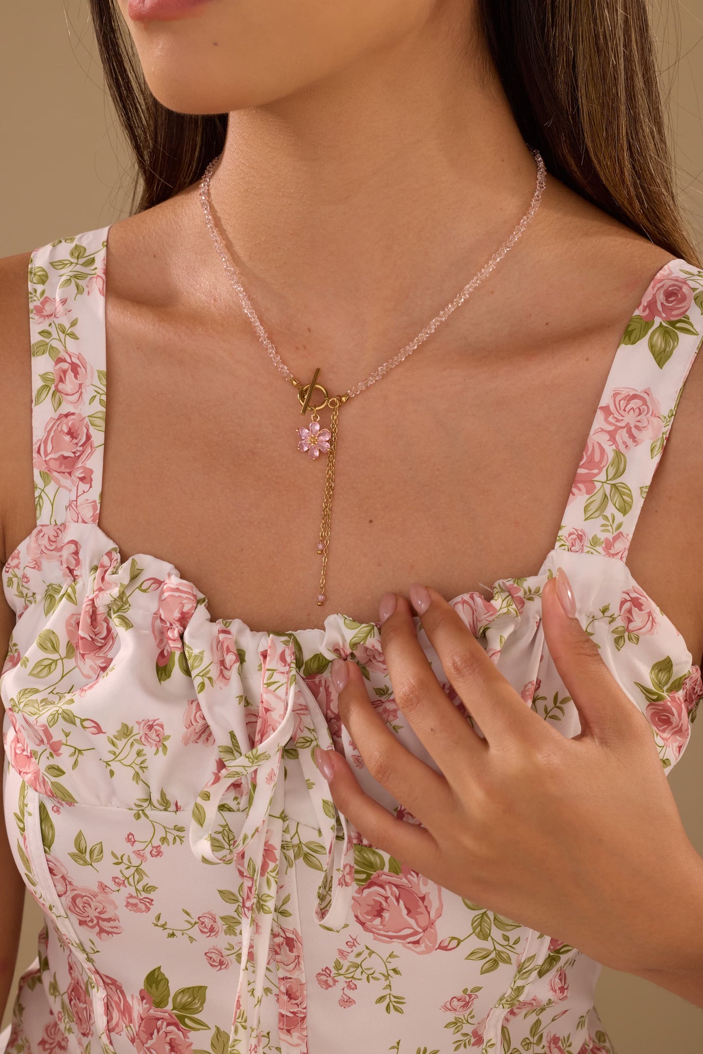 Cherry Blossom Lariat Necklace