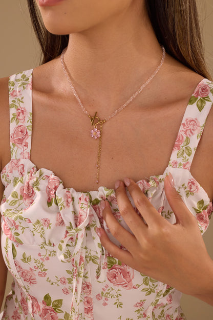 Cherry Blossom Lariat Necklace