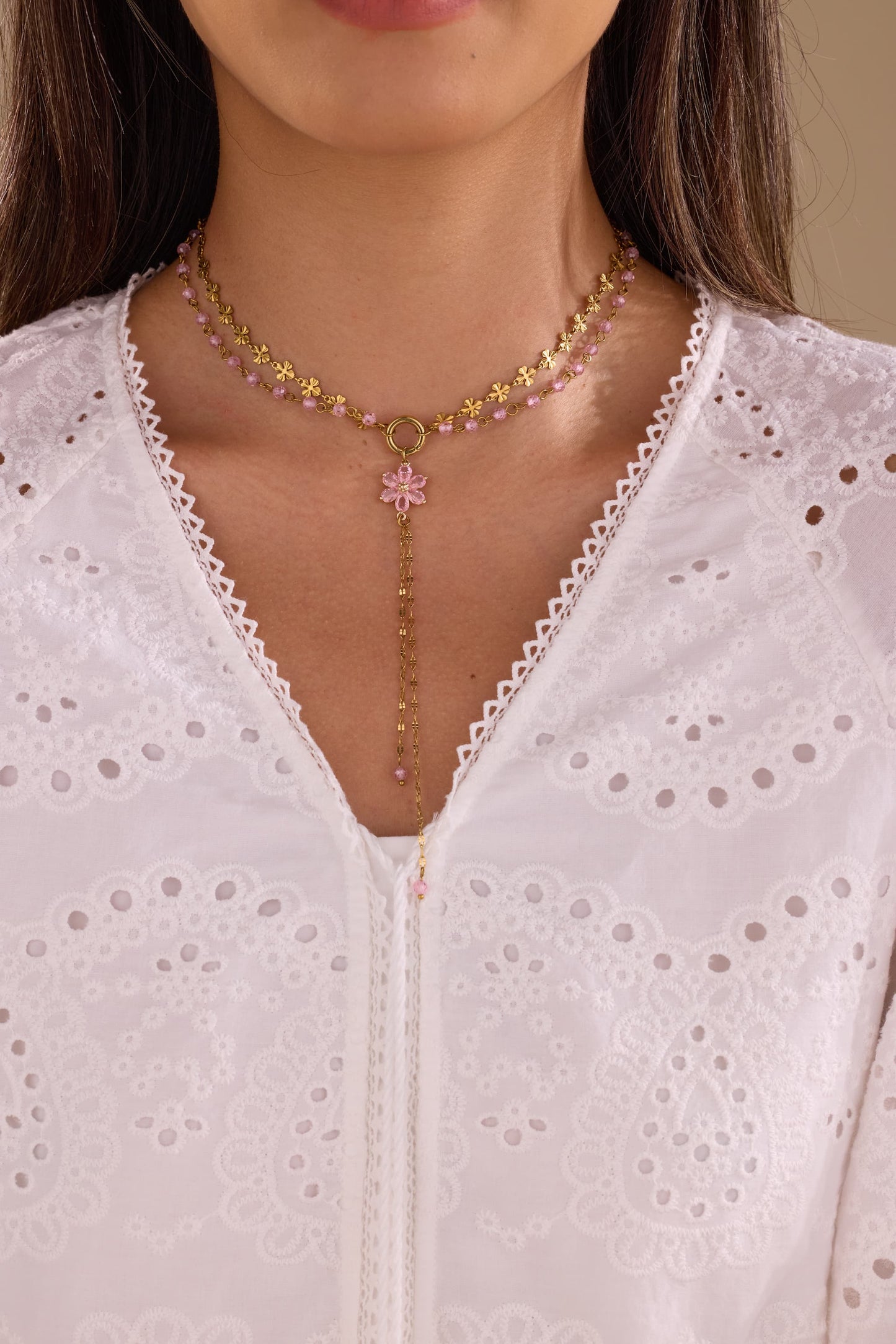 Cherry Blossom Romance Lariat Choker
