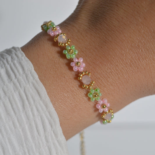Pink Ivy Beaded Bracelet