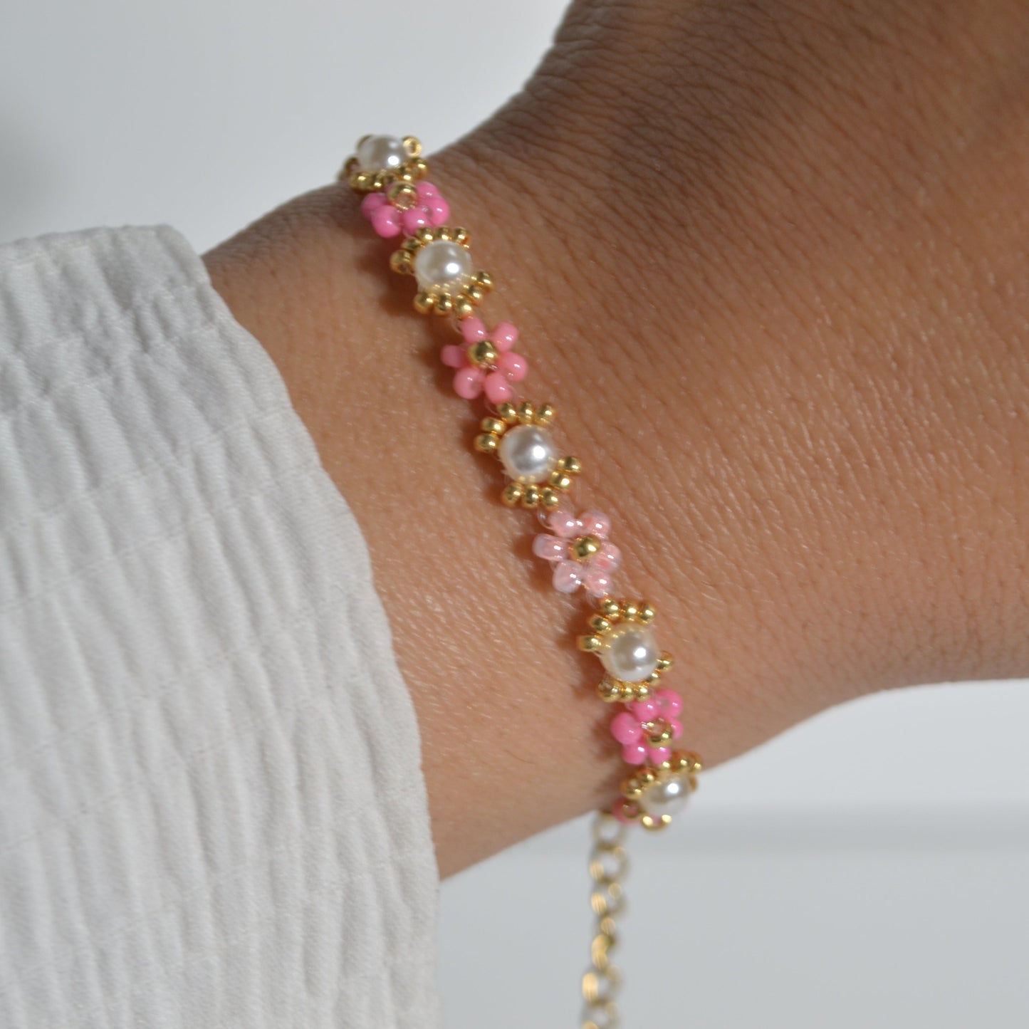 Pearl Pink Beaded Bracelet