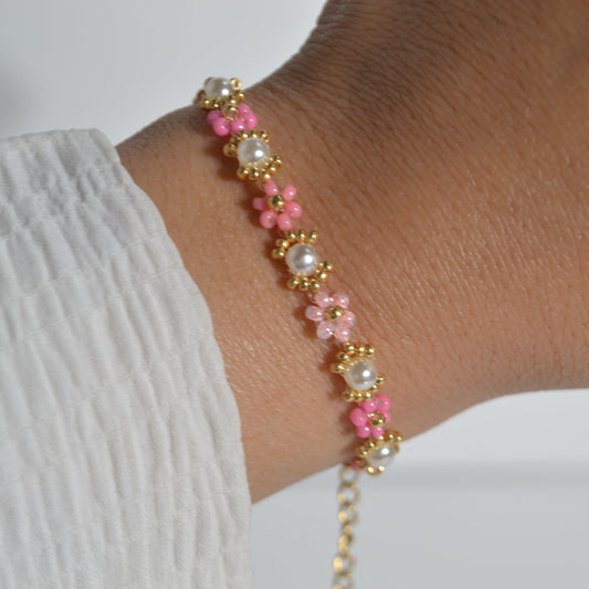 Pearl Pink Beaded Bracelet