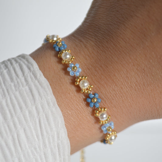 Pearl Blue Beaded Bracelet