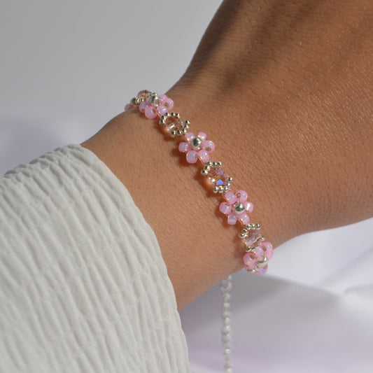 Carnation Pink Bloom Bracelet
