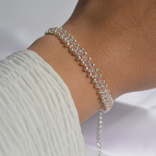 Rose Crystal Banded Bracelet