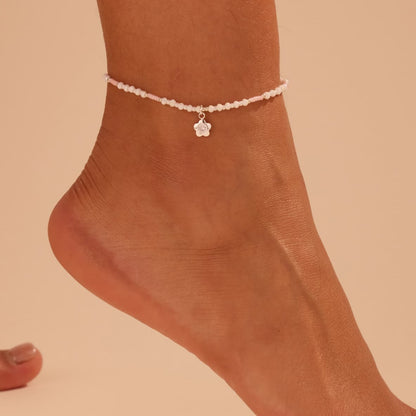 Flower Charm Beaded Anklet