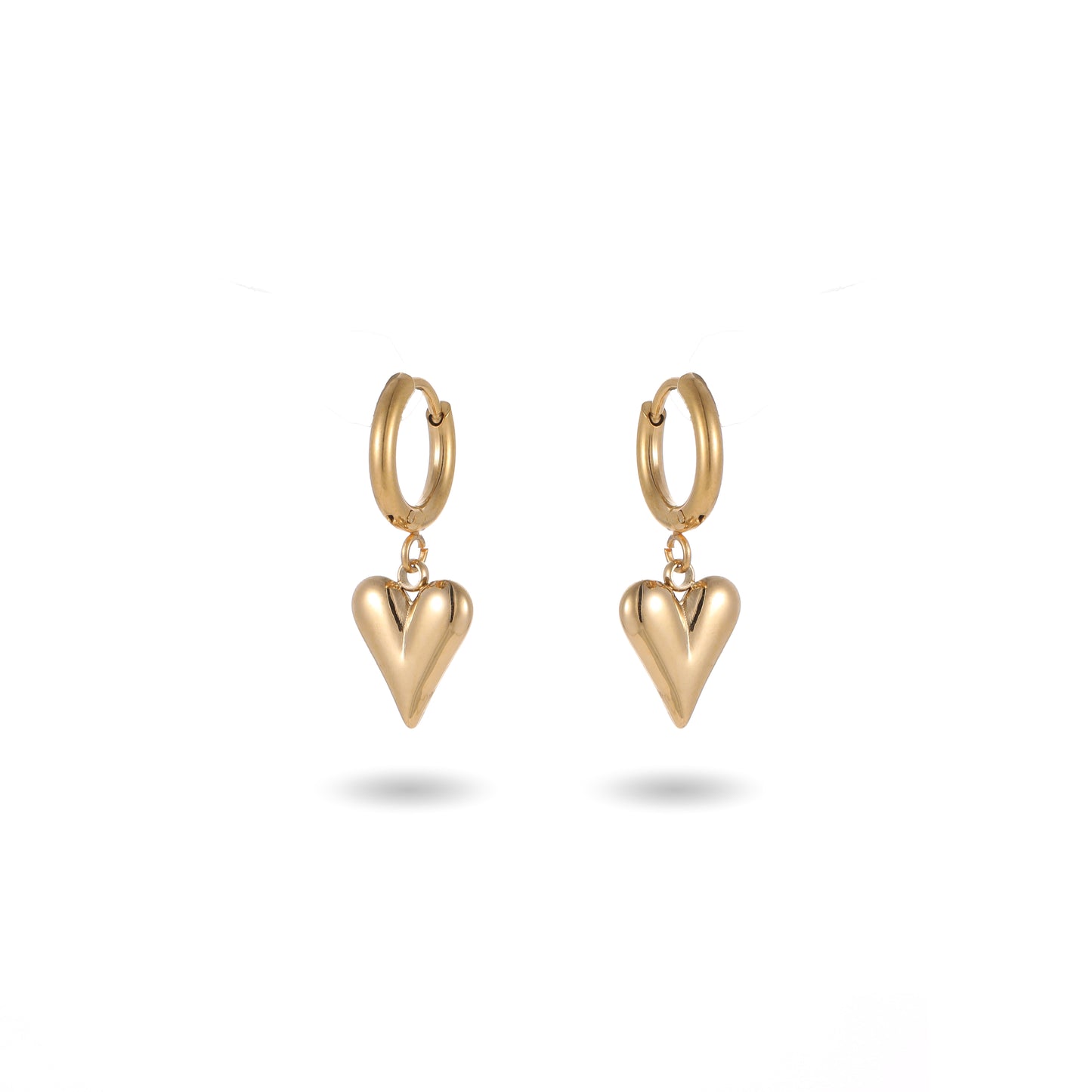 Golden Hour Heart Huggy Earrings