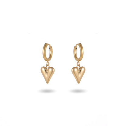 Golden Hour Heart Huggy Earrings