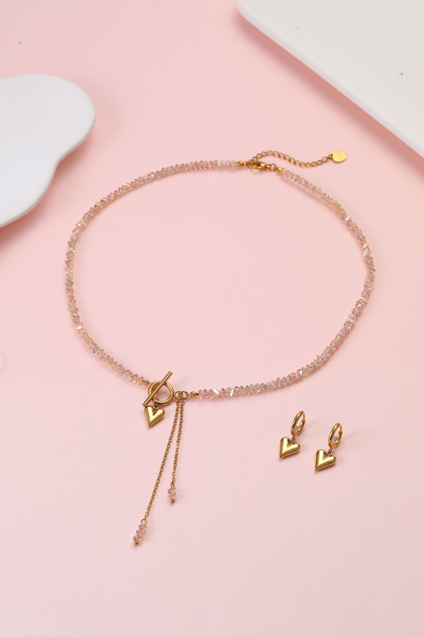 Golden Hour Heart Huggy Earrings