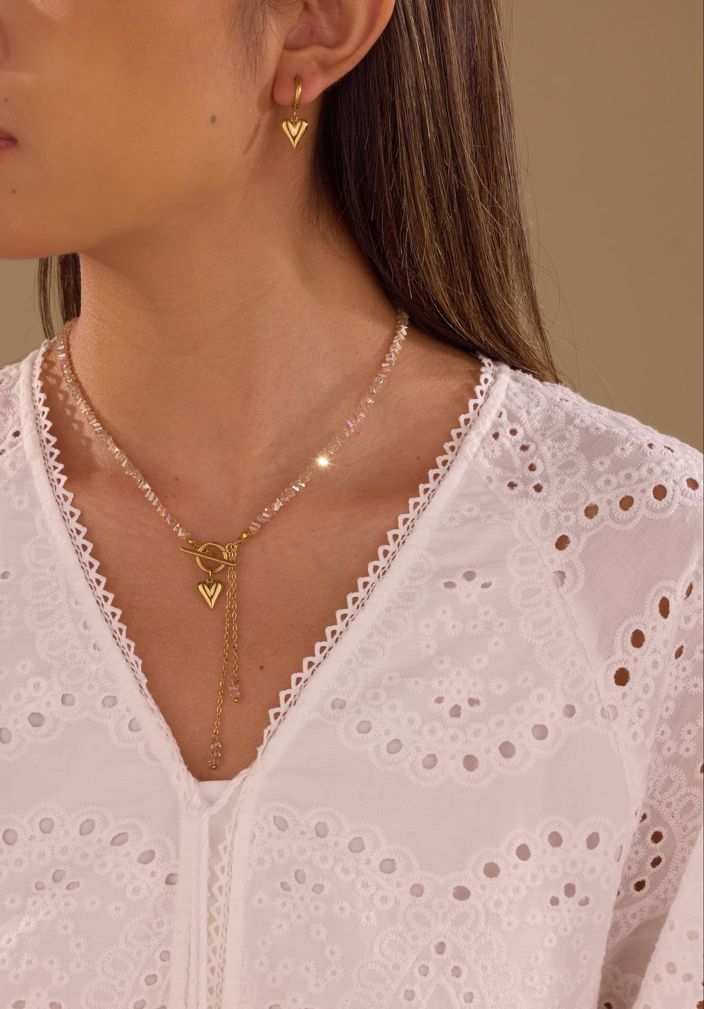 Golden Hour Heart Huggy Earrings