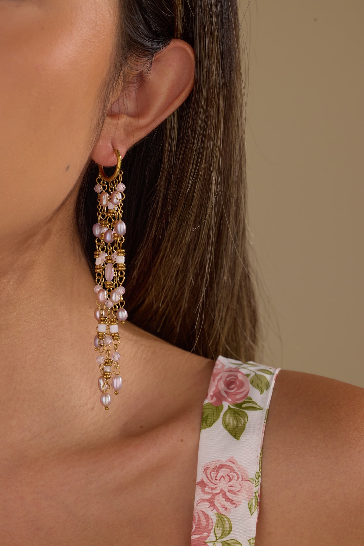 Kefalonia Drape Pearl Earrings