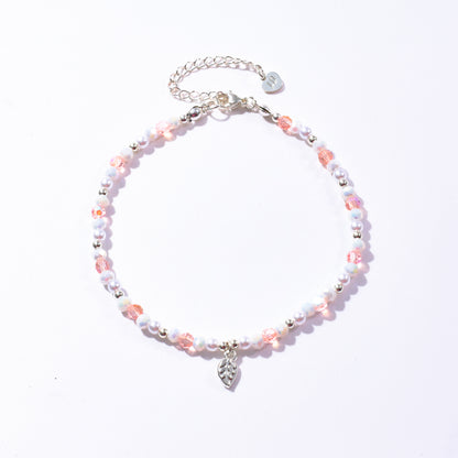 Leaf Charm Beaded Anklet