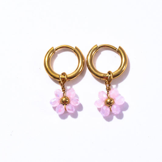 Daisy Drop Hoop Earrings