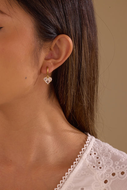 Moonlight Heart Huggy Earrings