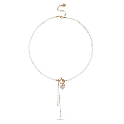 Moonlight Heart Lariat Necklace