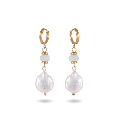 Oceana Aquamarine Pearl Drop Earrings
