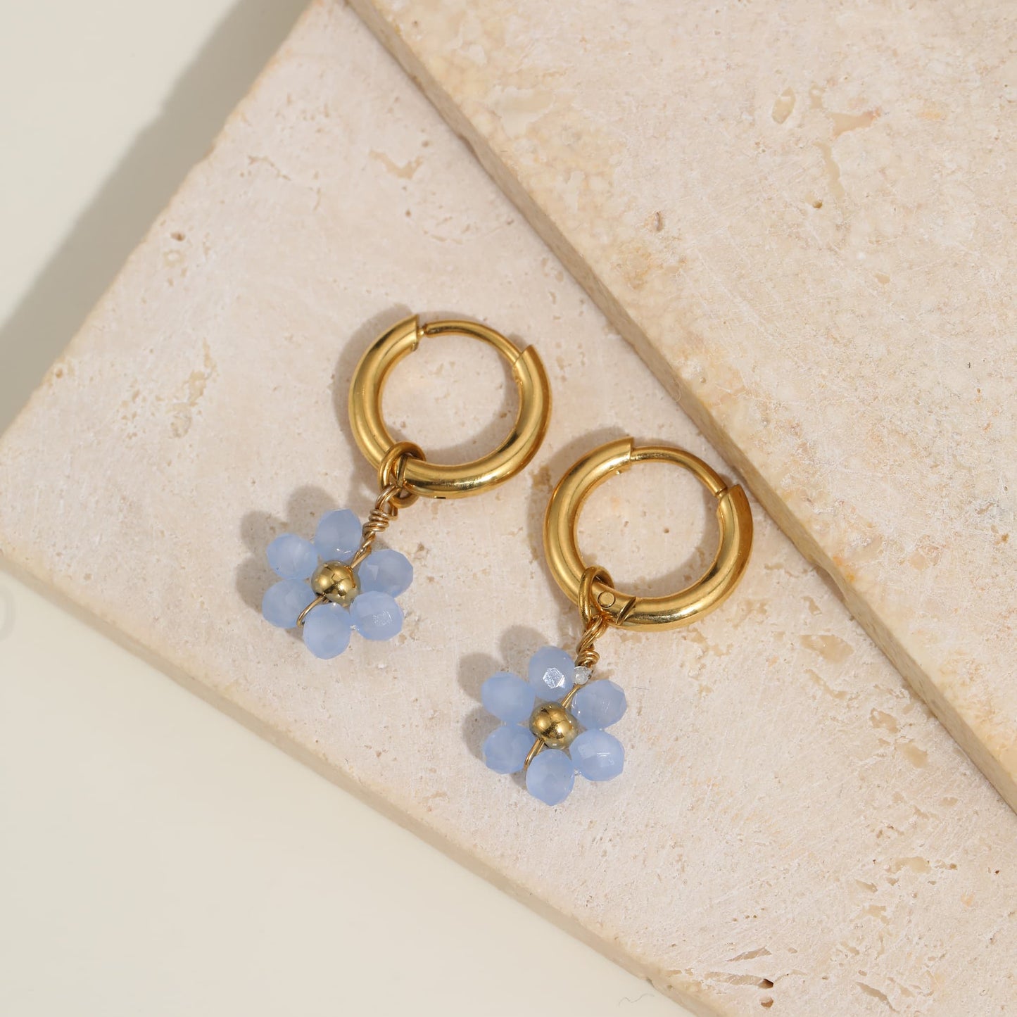 Daisy Drop Hoop Earrings