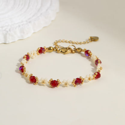 Burgundy Blossom Bracelet