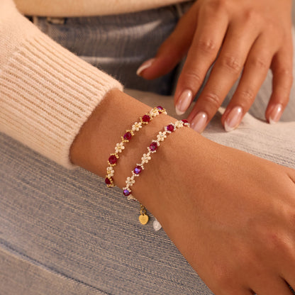 Burgundy Blossom Bracelet
