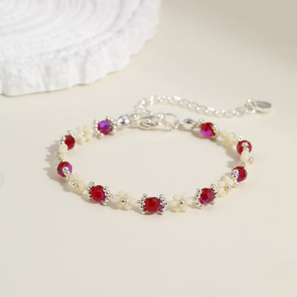 Burgundy Blossom Bracelet