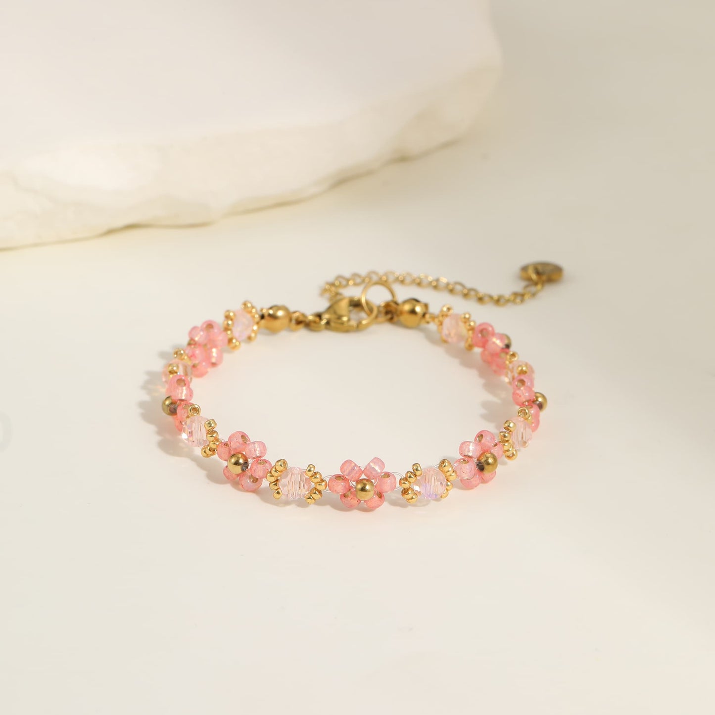 Carnation Pink Bloom Bracelet