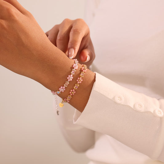 Carnation Pink Bloom Bracelet