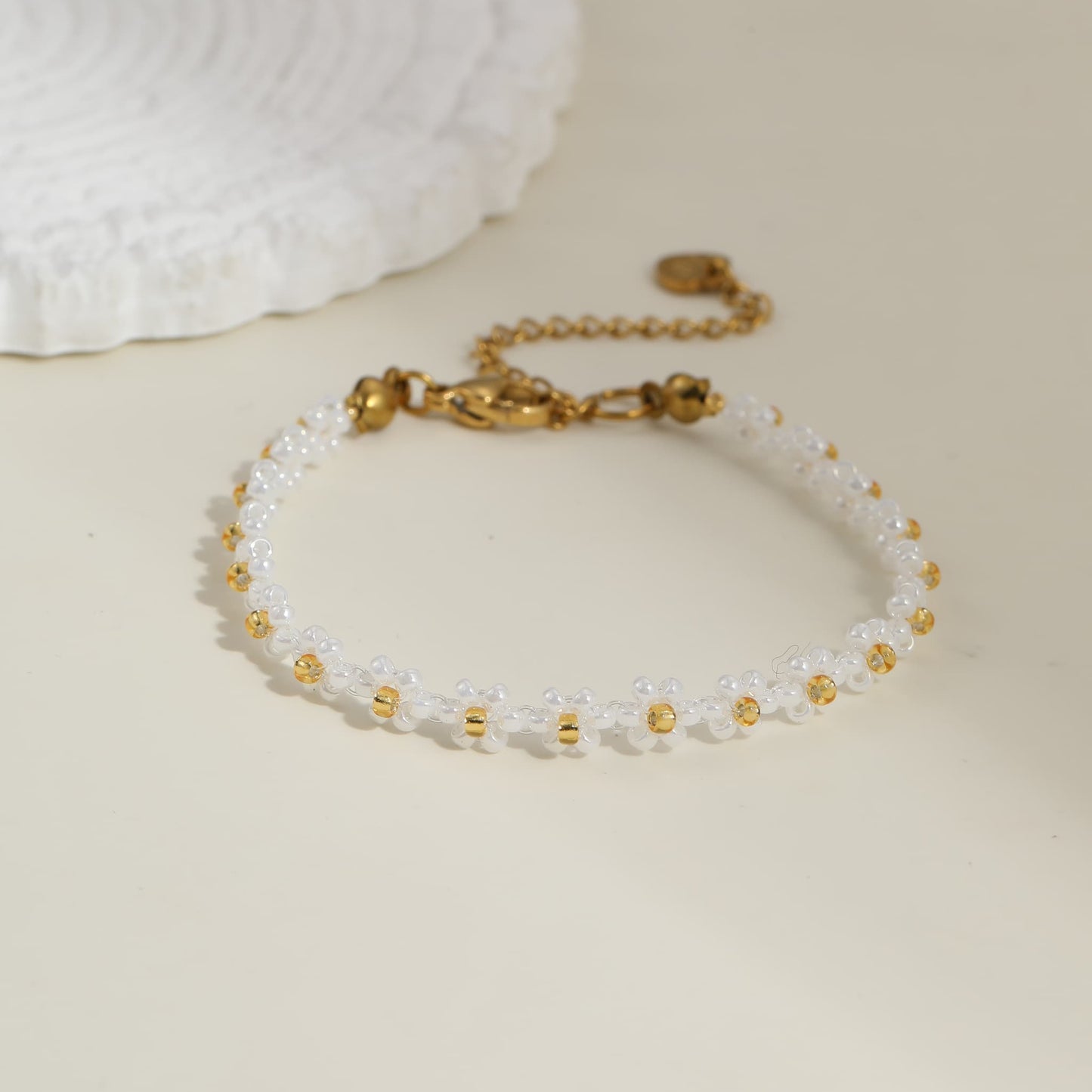 White Dainty Petals Bracelet