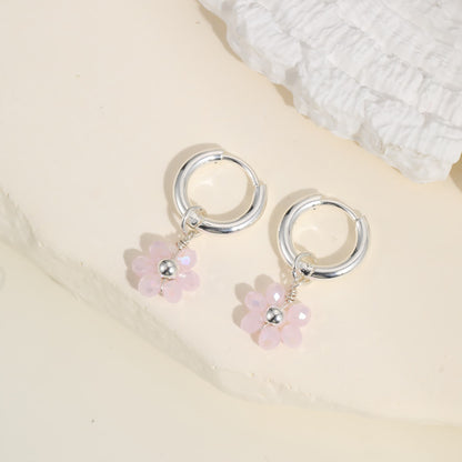 Daisy Drop Hoop Earrings