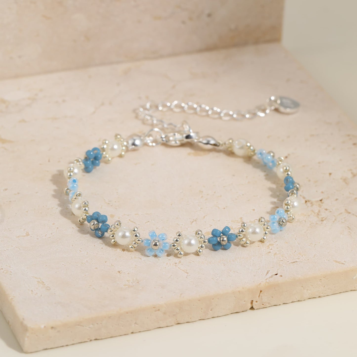 Pearl Blue Beaded Bracelet
