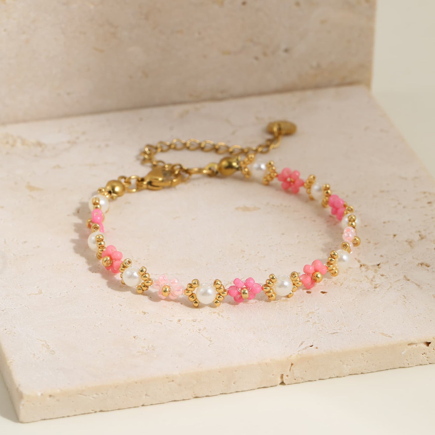 Pearl Pink Beaded Bracelet