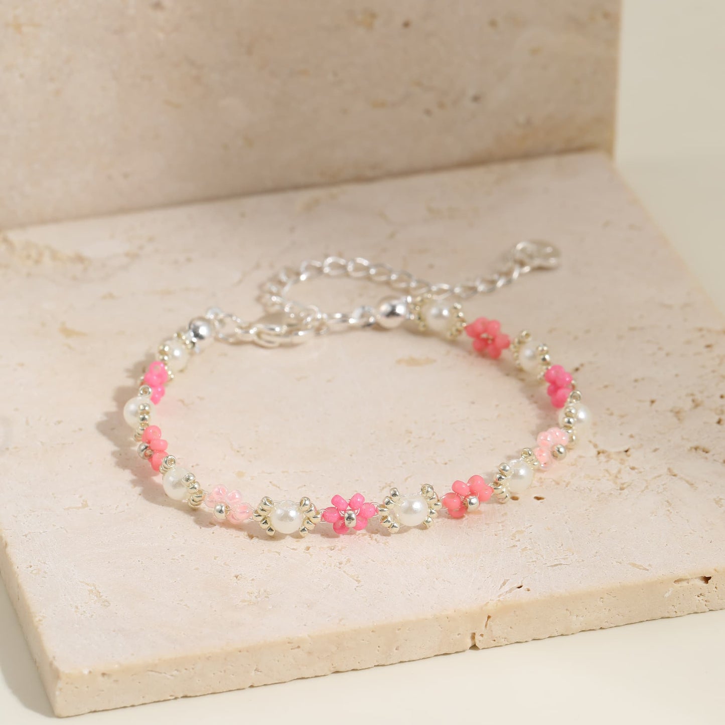 Pearl Pink Beaded Bracelet