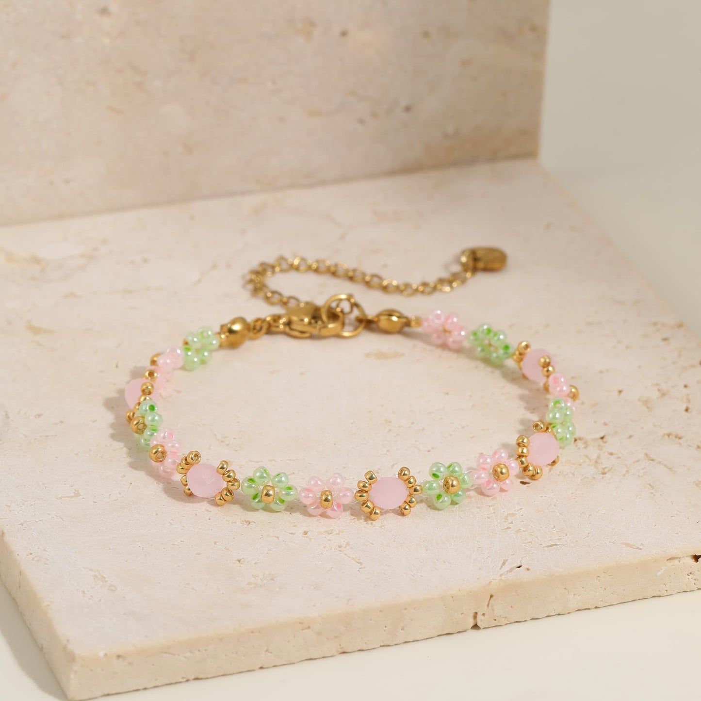 Pink Ivy Beaded Bracelet