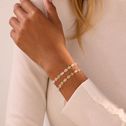 Pink Ivy Beaded Bracelet